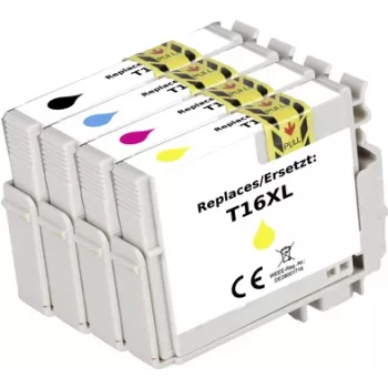 Renkforce pack combinado de tinta sustituye a Epson 16XL (C13T163640) compatible negro, cian, magenta, amarillo RF-I-E-16XLBKCMY4PK RF-5718868 (RF-5718868)