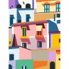 Set de pintura sobre lienzo Ravensburger CreArt Canvas Edition: Casas coloridas, modelo 25527