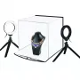 Fotobox con kit de aro de luz, 30x30x30 cm