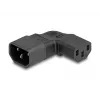 Adaptador de red DeLOCK IEC 60320 C14 a toma C13 10 A 90° izquierda/derecha negro