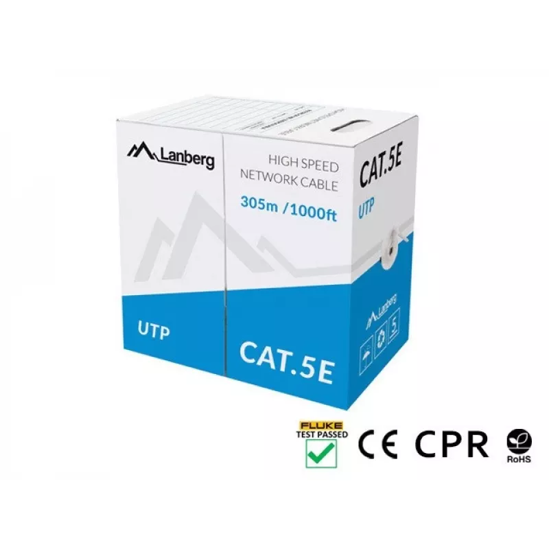 Cable de red Lanberg LCU5-11CU-0305-S U/UTP Cat5e 305 m gris