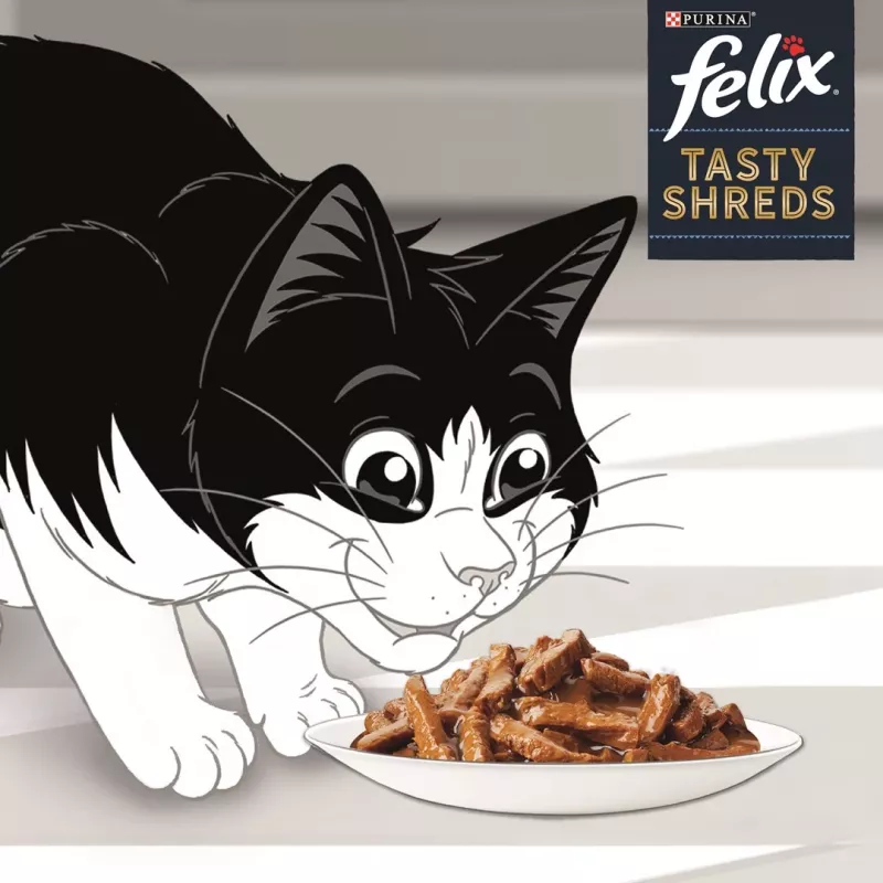 FELIX Tasty Shreds con salmón y atún - 4x 80g