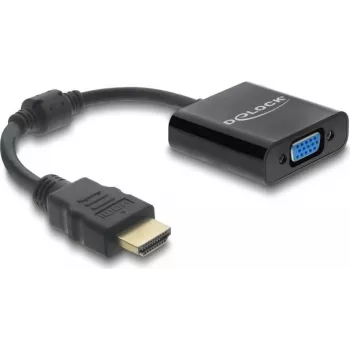 Cable adaptador DELOCK HDMI macho a VGA hembra — HDMI (macho) a VGA (hembra), negro