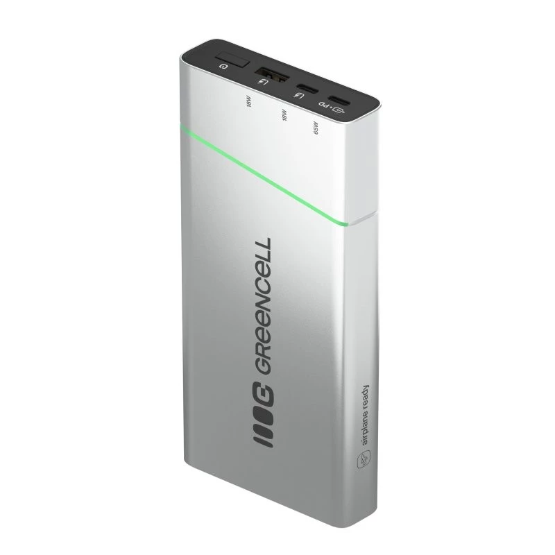 Batería portátil Green Cell BPLGC20P 20800 mAh litio-ion, USB-C PD 65W, 2x USB-C + 1x USB-A, carcasa de aluminio