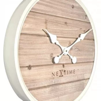Reloj NeXtime 3134wi Plank, Ø50 cm, pared, blanco