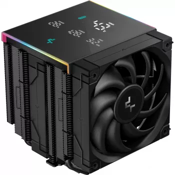 Ventilador de CPU DeepCool AK620 Digital PRO — ventilador de 120 mm, 1750 rpm, 25 dB, 12 V, compatible con LGA1700/AM5, negro