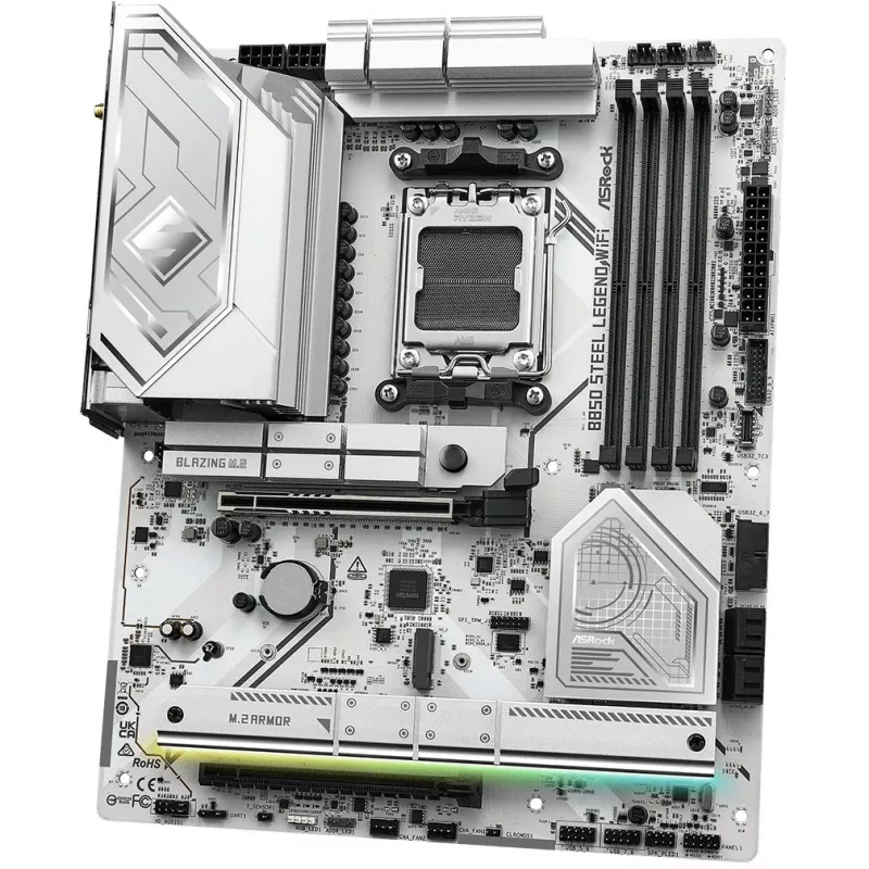 Placa base ASROCK B850 Steel Legend WiFi ATX — AMD B850, socket AM5, DDR5, 4x DIMM, 4x M.2, Wi-Fi 7, 2.5Gb LAN