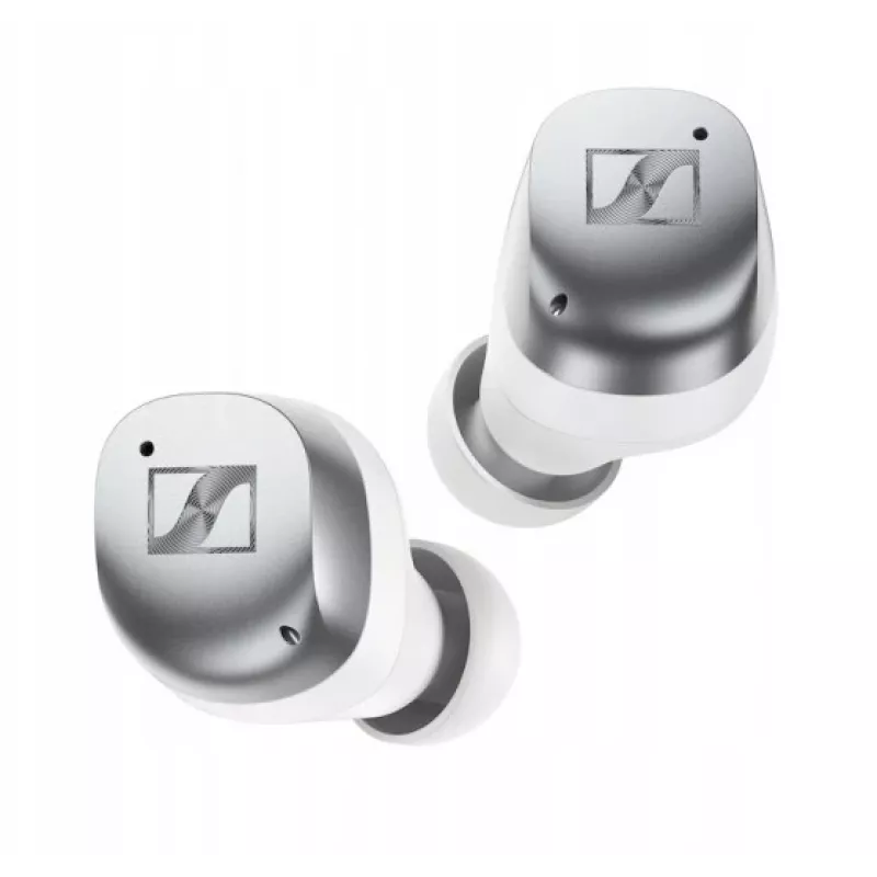 Auriculares deportivos inalámbricos Bluetooth con cancelación de ruido SENNHEISER Momentum MTW4 - blanco y plateado