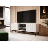 Mueble RTV PAFOS sobre estructura de acero negra 150x40x60 cm blanco mate