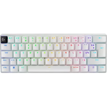 Teclado Logitech G PRO X 60 gaming USB + RF inalámbrico + Bluetooth AZERTY francés blanco (920-011925)