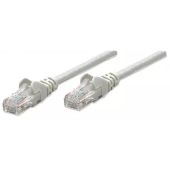 Cable de red de parcheo Intellinet, Cat6, 1 m, gris, CCA, U/UTP, PVC, RJ45, contactos dorados, snagless, con protección antiacodamiento, garantía de por vida