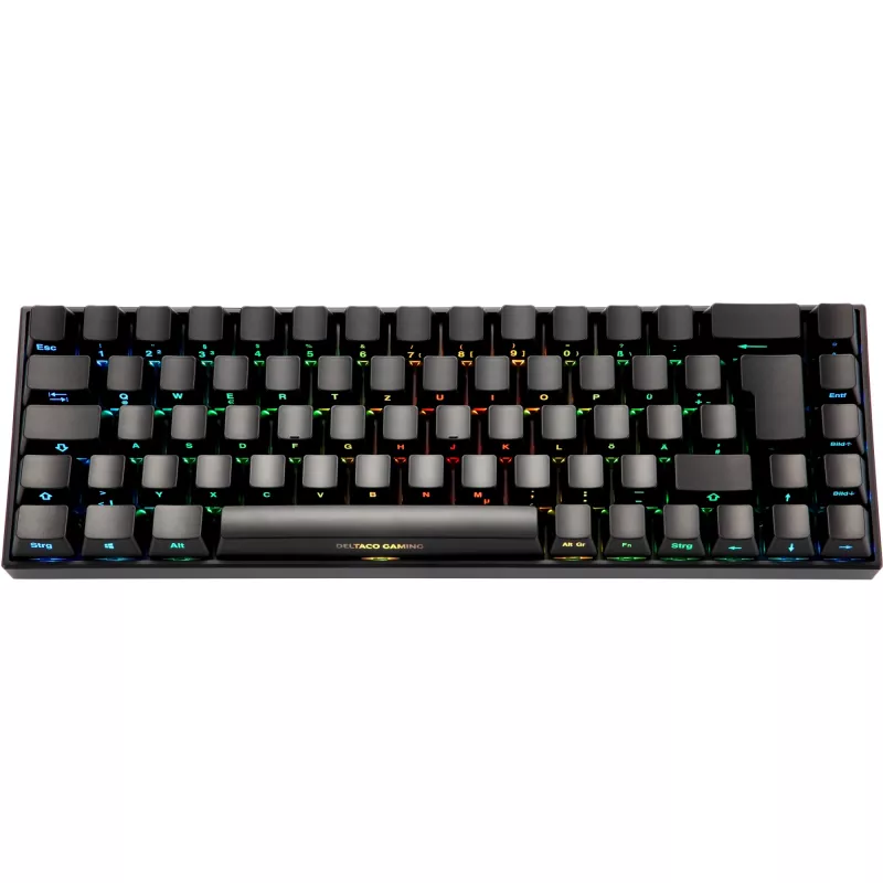 Deltaco GAM-100-DE - 65% - USB + Bluetooth - interruptor mecánico - QWERTZ - LED RGB - negro