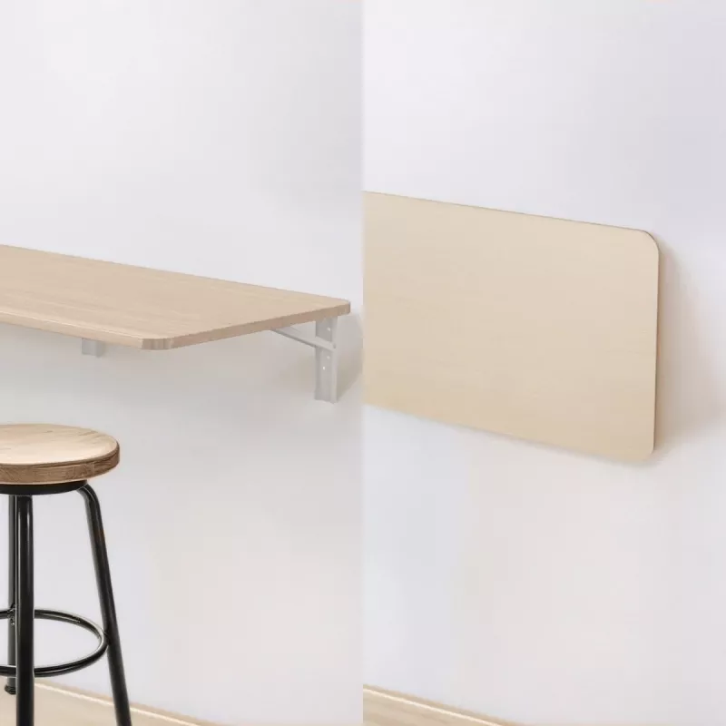 Maclean MC-128WD estante plegable de pared, 100×40 cm, acabado de madera