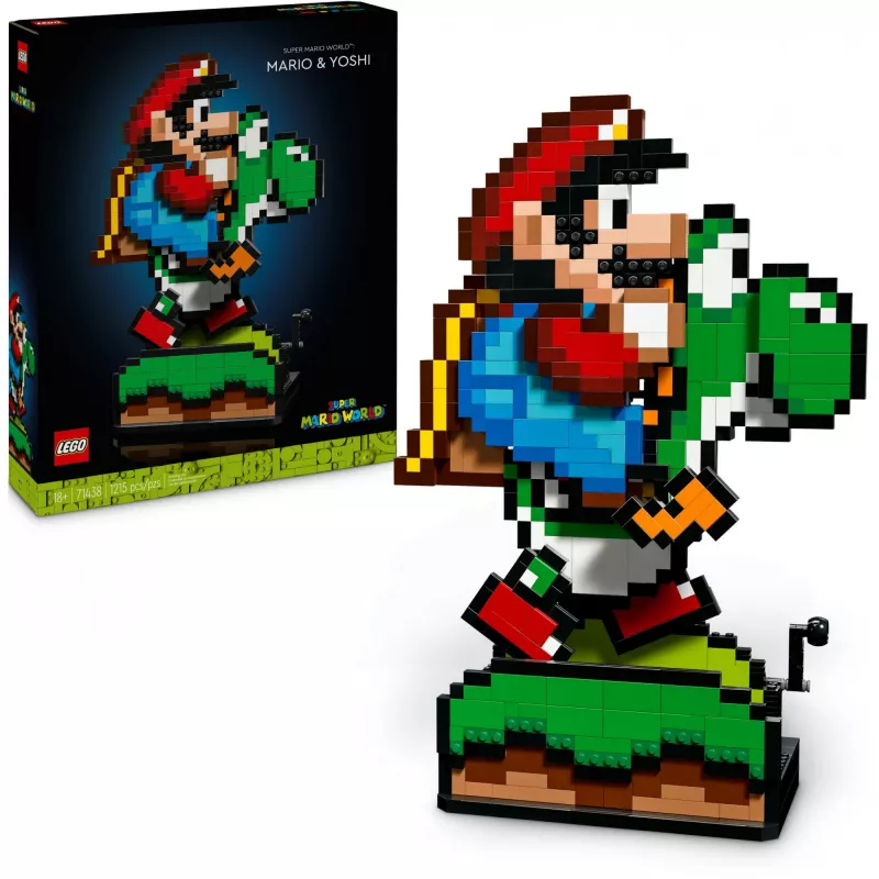 Juguete de construcción LEGO Super Mario World Mario y Yoshi Set 71438 — figuras interactivas y elementos de juego construibles