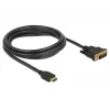 DeLOCK - cable de vídeo - HDMI / DVI - DVI-D (M) a HDMI (M) - 2,0 m - triple aislamiento - negro - tornillos moleteados (85654)