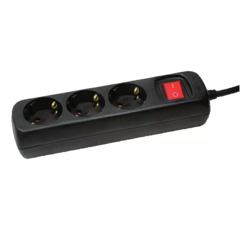 Regleta de enchufes LogiLink LPS206B 1,4 m 3 tomas AC negra