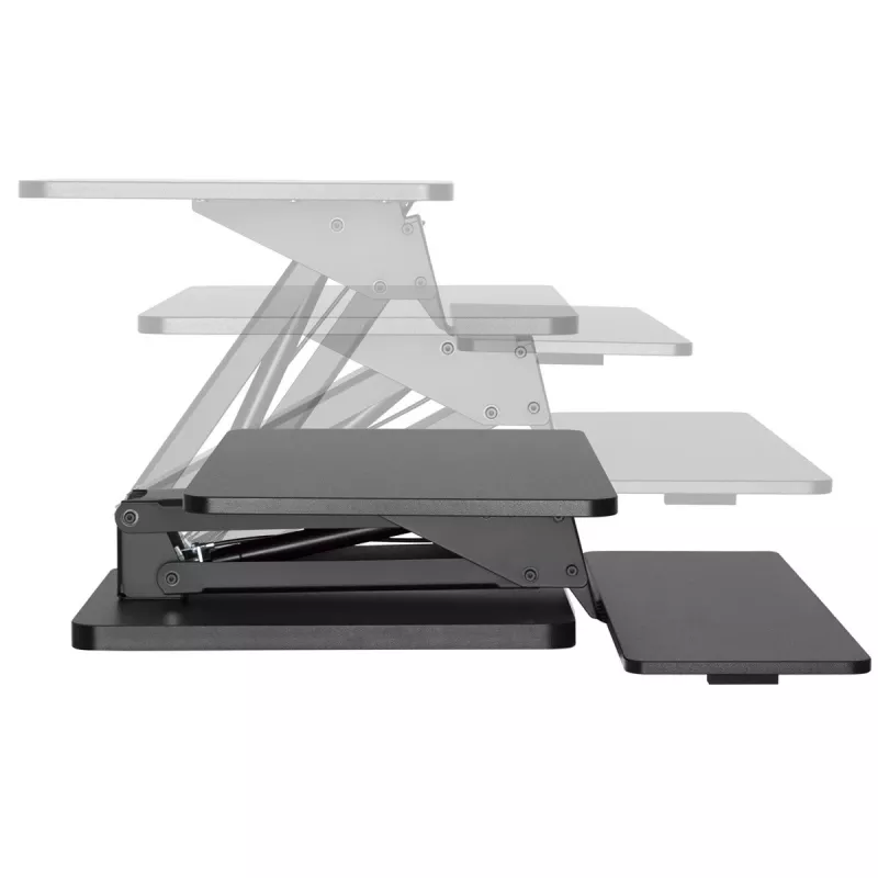 Soporte de sobremesa Maclean para teclado, monitor o portátil, pistón de gas, altura ajustable, negro, MC-882