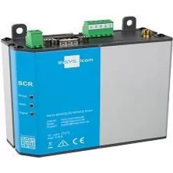Router 4G INSYS icom SCR-L300 — montaje en carril DIN/pared, antena SMA, BGP/OSPF/RIP, LAN 10/100 Mbit/s