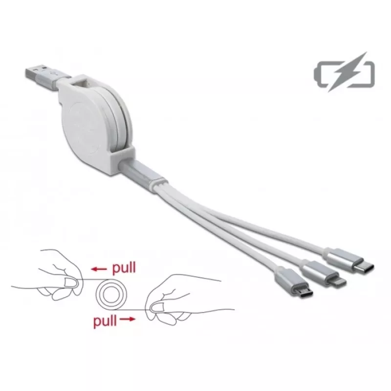Cable USB DeLOCK 85850 0,98 m USB 2.0 USB A USB C/Micro-USB B/Lightning