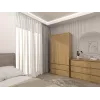 Topeshop SZAFA MALWA ART armario ropero de dormitorio 5 estantes 2 puerta(s) roble