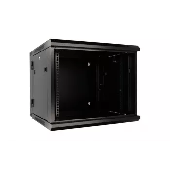 Caja rack Extralink 6U 600x600 AZH negra montaje en pared, abatible