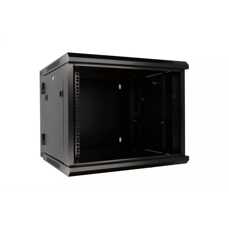 Caja rack Extralink 6U 600x600 AZH negra montaje en pared, abatible