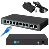 Switch PoE Extralink CERES 8x 100Mb/s PoE/PoE+, 2x uplink RJ45 100Mb/s, 96W
