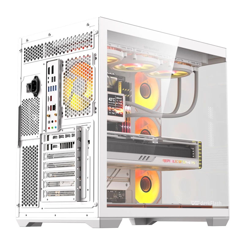 Caja de PC Darkflash C280 (blanca) con 7 ventiladores de refrigeración