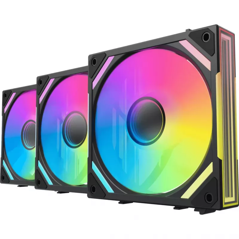 Alpenföhn 84000000228 Wing Boost 4 PWM RGB ventiladores de caja, 120 mm, 500–1800 rpm, 3 uds., negros