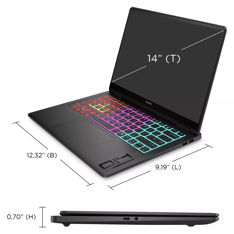 HP OMEN Transcend 14-fb1097ng Portátil gaming 35,6 cm (14) – Distribución de teclado posiblemente alemán