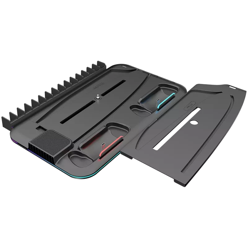 Soporte de refrigeración CANYON CS-51 RGB para PS5 Slim negro con base de carga doble para mandos