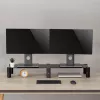 Soporte para monitor MACLEAN MC-936 doble brazo, carga máxima 20 kg, base de cristal templado