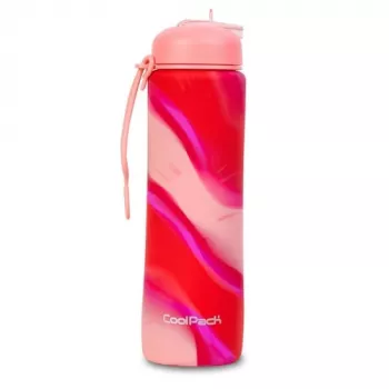 Botella de bebida de silicona COOLPACK Pump 600 ml niña rosa