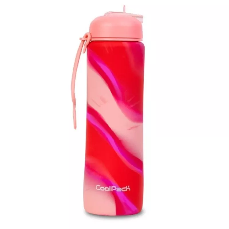 Botella de bebida de silicona COOLPACK Pump 600 ml niña rosa