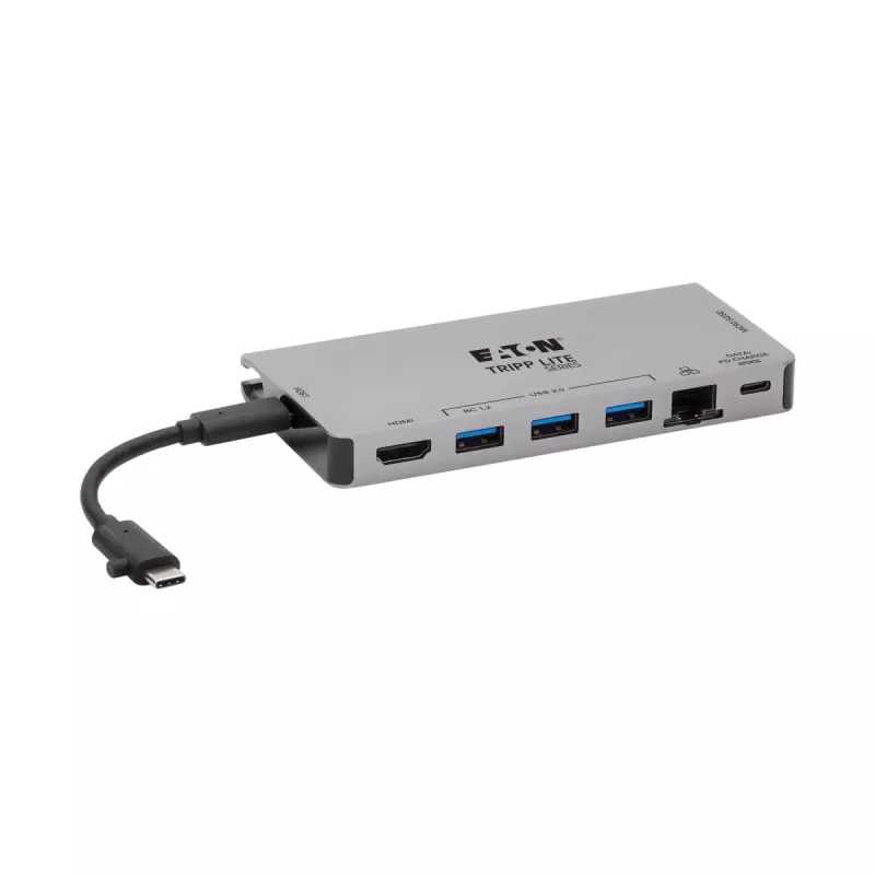 Dock USB-C - 4K HDMI, USB 3.2 Gen 1, hub USB-A, GbE, tarjeta de memoria, carga PD 100W, cable extraíble U442-DOCK5D-GY