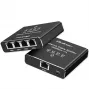 Mini switch Ethernet QOLTEC 52293 1x4 RJ45, splitter de red no gestionado 1 entrada 4 salidas