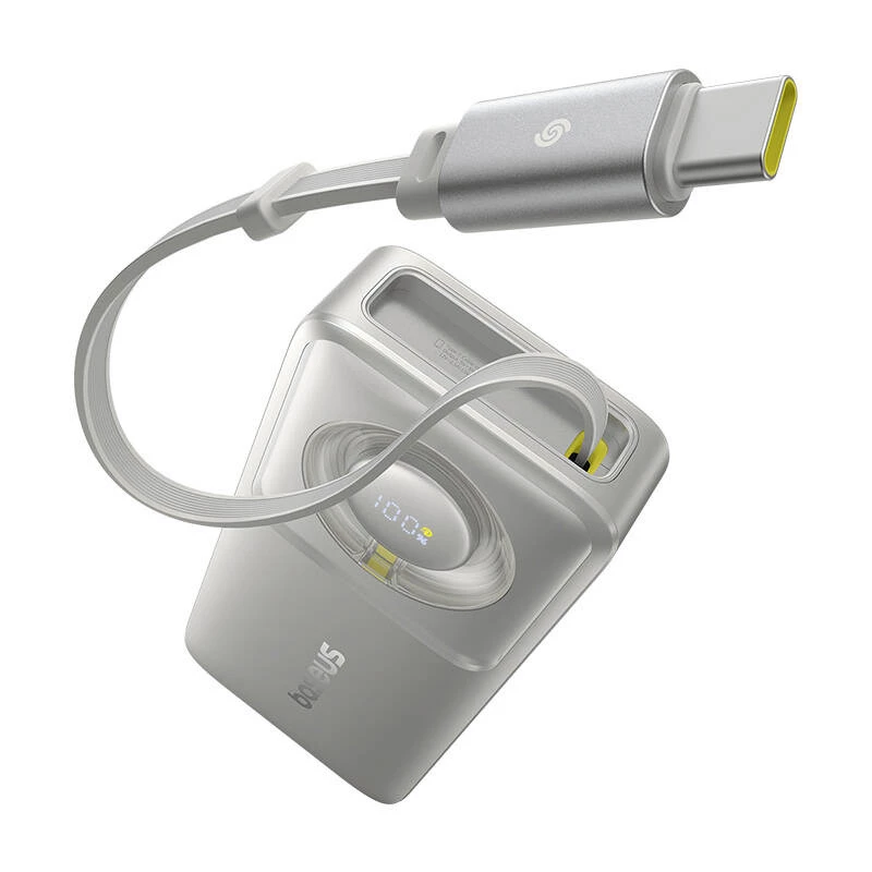 Batería externa Baseus OS Free2Pull 10000mAh 30W +cable (gris)