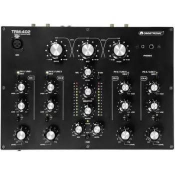 Mesa de mezclas DJ Omnitronic TRM-402 4 canales con EQ y FX, modelo 10355930