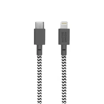Cable Lightning native union NCABLE-KV-CL-ZEB 3 m Lightning a USB-A Negro Blanco 140 g