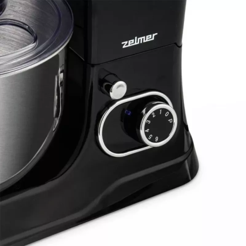 Amasadora planetaria Zelmer ZKR1355 - 1200 W, bol de 5 L, negra