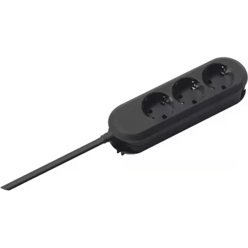 Cable de extensión de corriente Bachmann 387.172 5 m 3 tomas de corriente AC negro