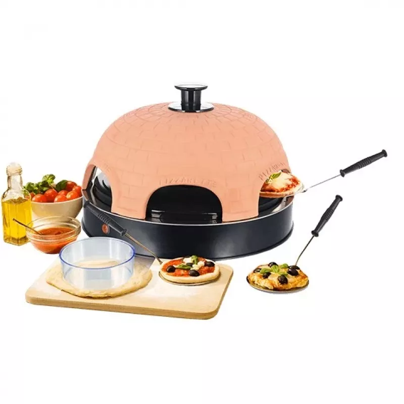 Máquina para hacer pizza Emerio PO-115984 6 pizzas 1200 W negra naranja