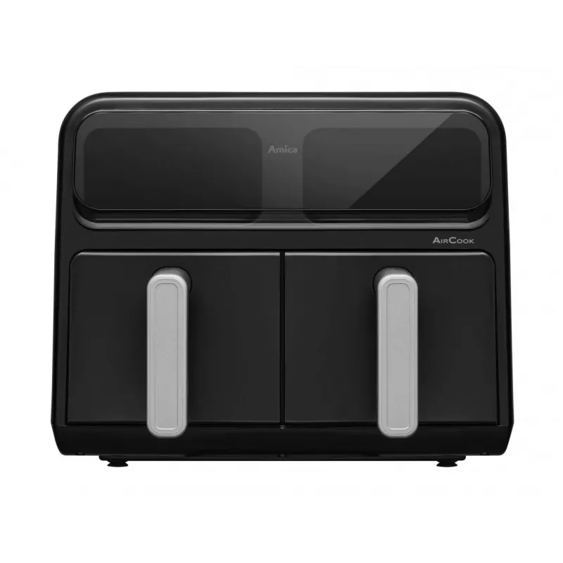 Freidora de aire doble Amica AFM 7020, 8 L, 2400 W, negra