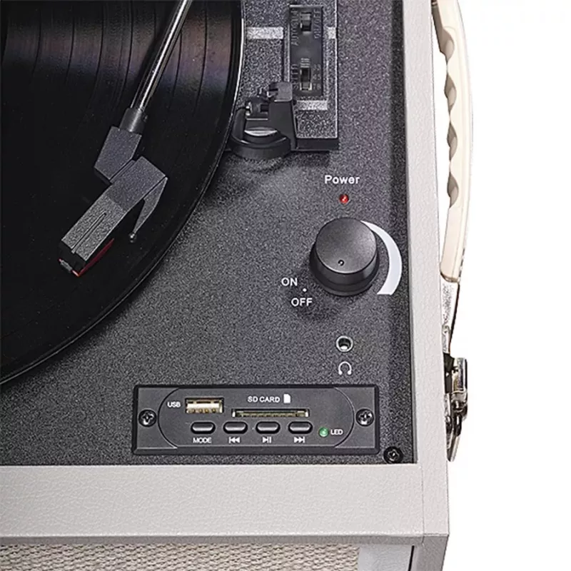 Tocadiscos Denver VPR-250 Negro Gris Madera 33 1/3 45 78 rpm