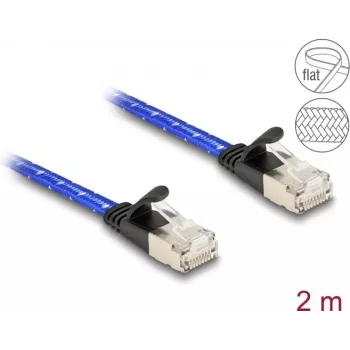 Cable de red DeLOCK RJ45 plano Cat.6A 2 m azul
