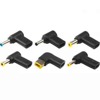Xilence XM022 puntas adaptadoras, 6 piezas, negras, para cargador Xilence GaN USB-C