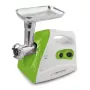 Picadora de carne ESPERANZA EKM012G — 600 W, cuchilla de acero inoxidable, embudo para embutidos, accesorio para kibbeh, marcha atrás, patas antideslizantes, blanca/verde