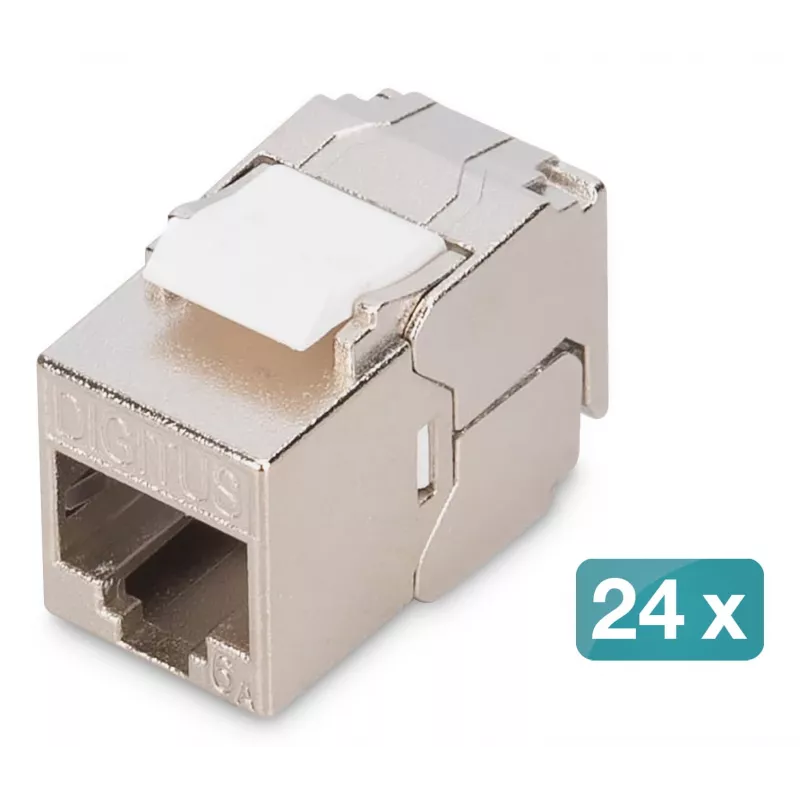 Módulo keystone compacto Digitus CAT 6A, apantallado, montaje sin herramientas, conexión, 24 uds.