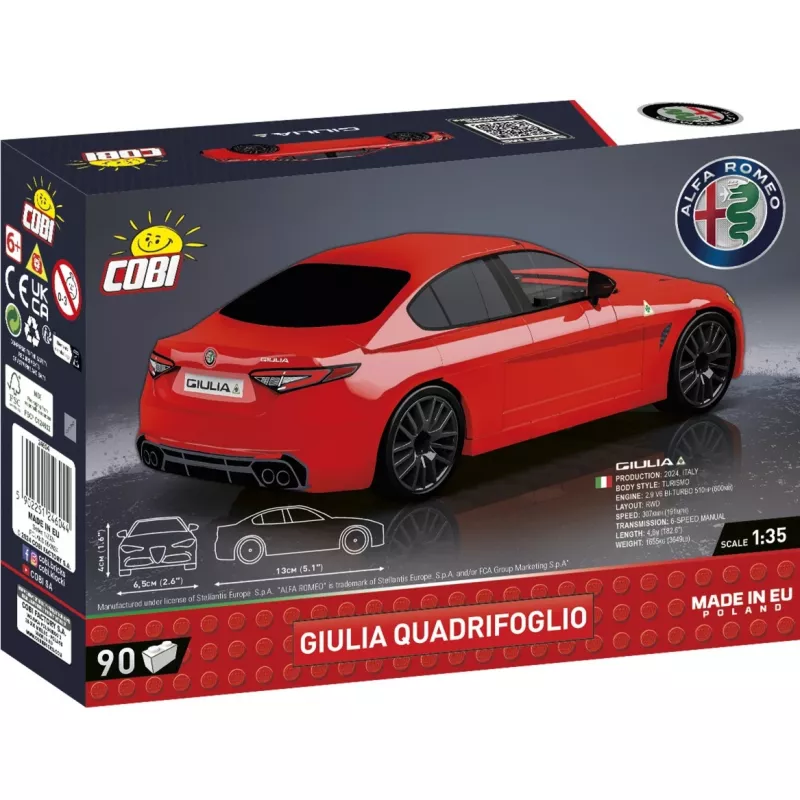 Set de construcción COBI Giulia Quadrifoglio 90 piezas a partir de 6 años