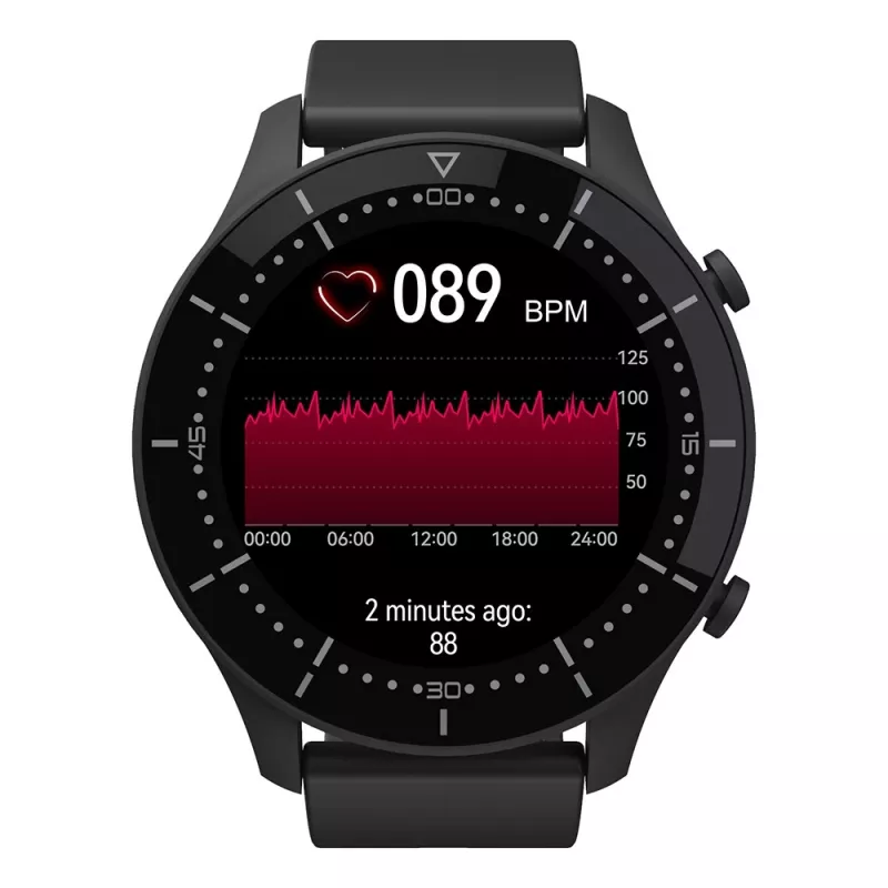 Smartwatch MEDIA-TECH MT870 — pantalla táctil IPS de 1,3 inch (3,3 cm), carcasa de 51 mm, Bluetooth, negro